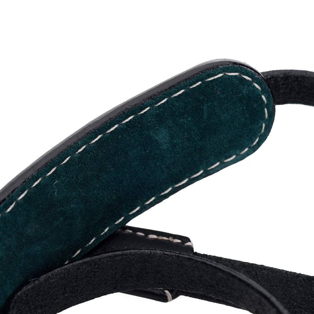 Arte di Mano Classic Neck Strap, 95cm - Minerva Black with White Stitching - Image 3