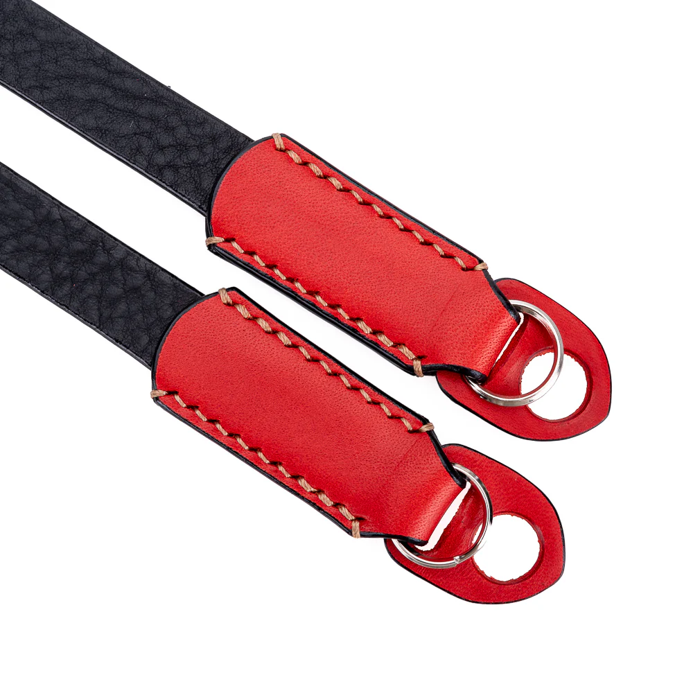 Arte di Mano Classic Neck Strap, 95cm - Minerva Black with Buttero Red Accents - Image 3