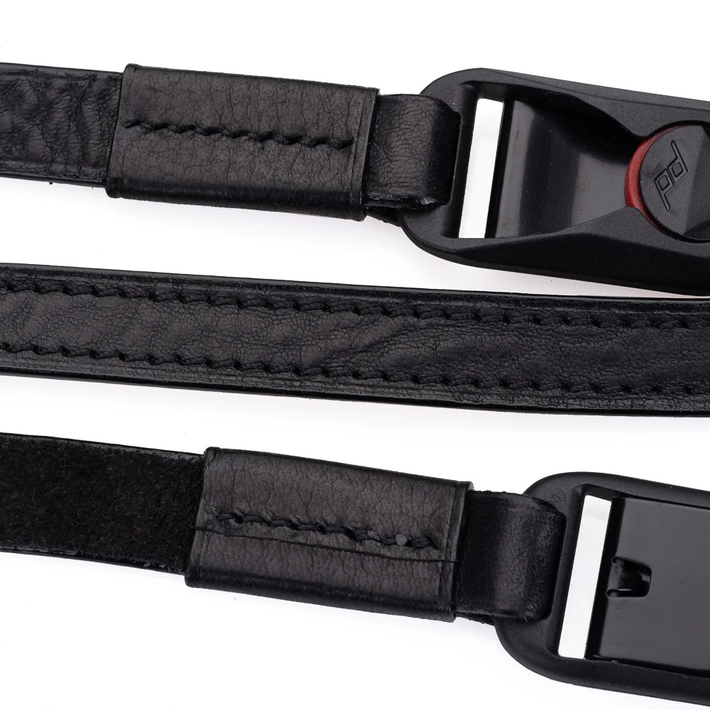 Arte di Mano Comodo Neck Strap with Peak Design Anchors, XL, 120cm - Rally Black with Black Stitching - Image 5