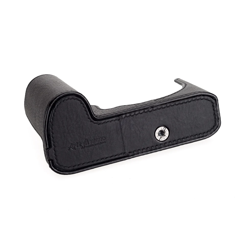 Arte di Mano Half Case for Leica SL2 with Battery Access Door, Open Style - Black with Black Stitching - Image 3