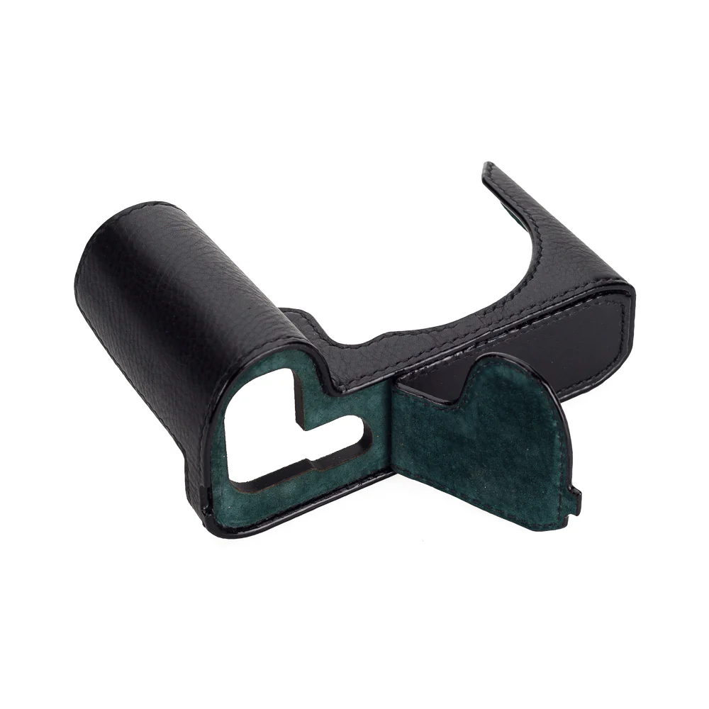 Arte di Mano Half Case for Leica SL2 with Battery Access Door, Open Style - Black with Black Stitching - Image 4