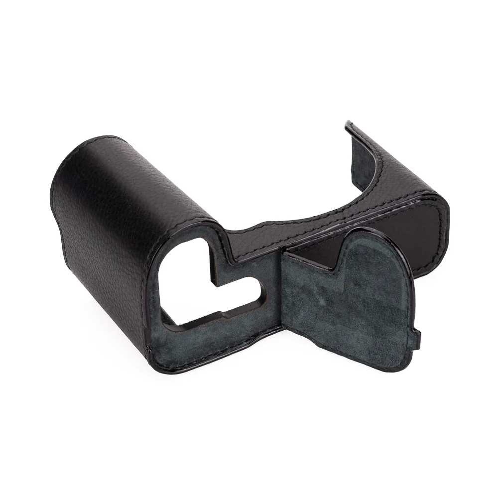 Arte di Mano Half Case for Leica SL3 with Battery Access Door, Covered Style - Black with Black Stitching - Image 5