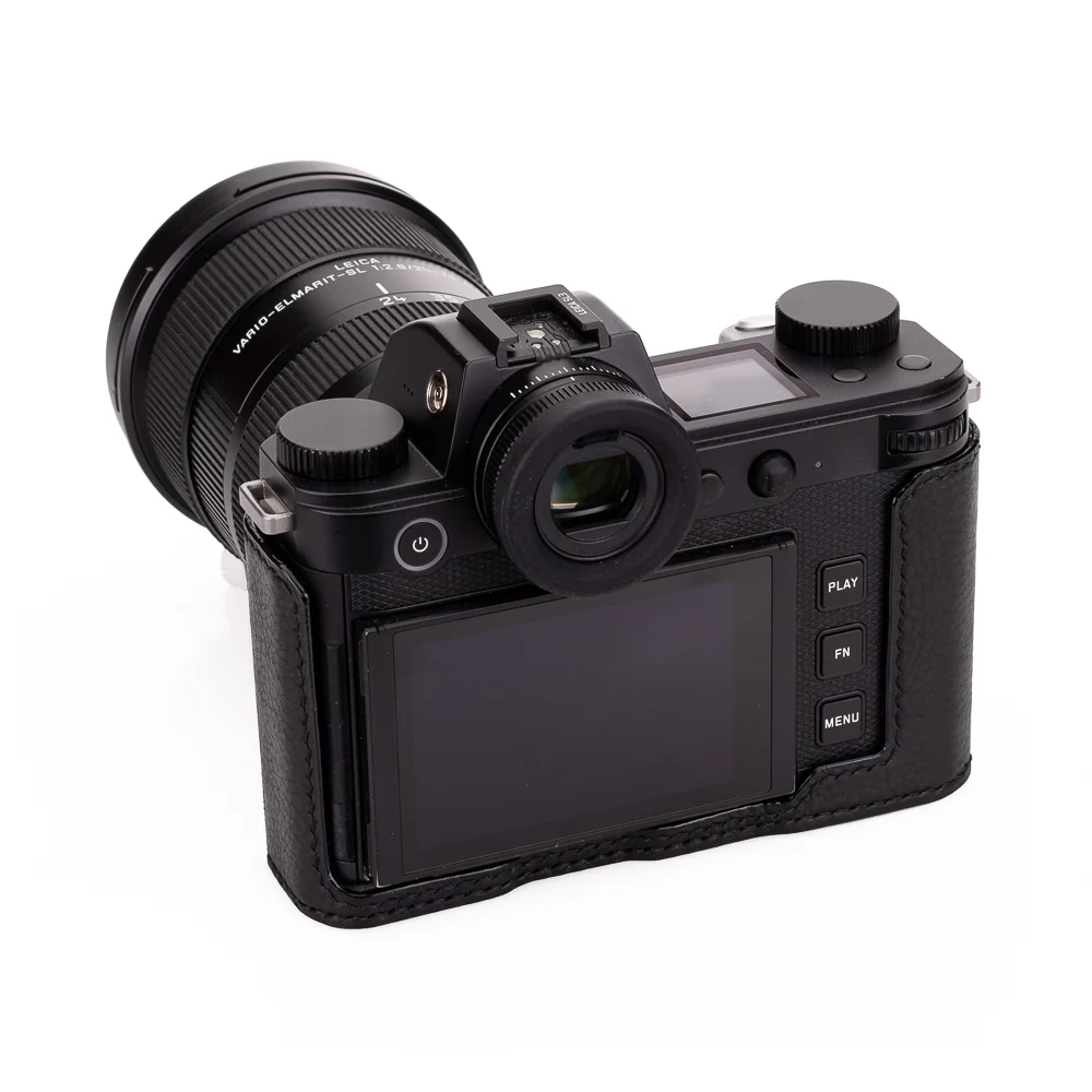 Arte di Mano Half Case for Leica SL3 with Battery Access Door, Covered Style - Black with Black Stitching - Image 7