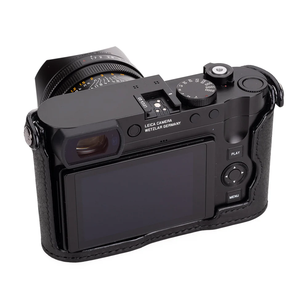 Arte di Mano Leica Q3 Half Case (Type 2-TR, Snap Secured, Tripod Mount) - Rally Black with Black Stitching - Image 7