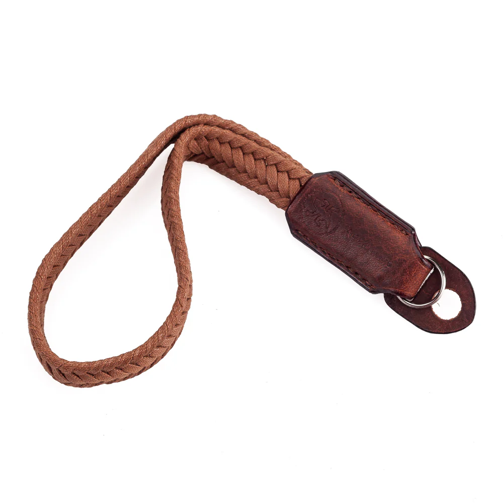 Arte di Mano Waxed Cotton Hand Strap - Brown Cotton with Rally Volpe Leather Accents - Image 3
