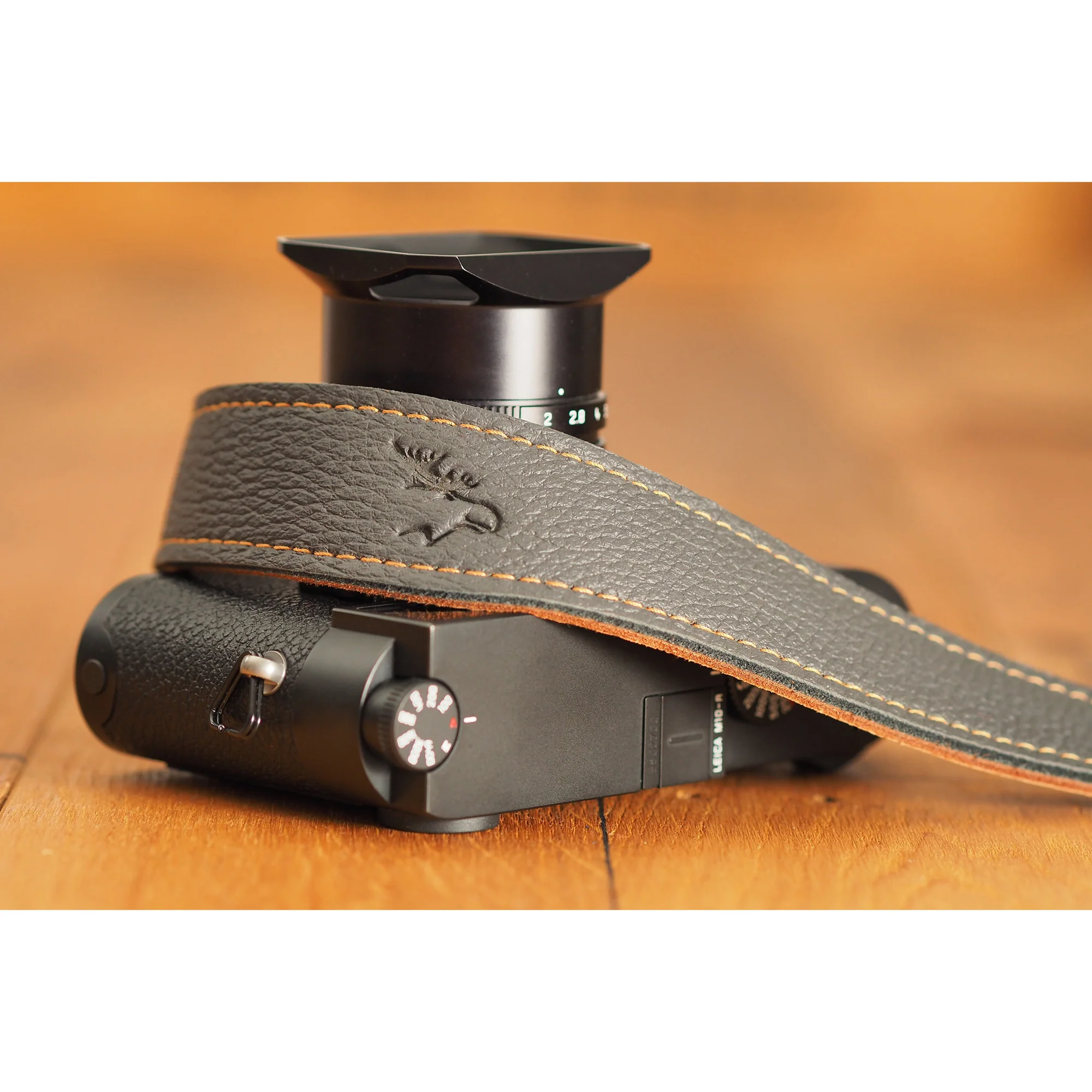 EDDYCAM Elk Leather Neck Strap, 35mm Wide, Anthracite/Natural with Natural Stitching - Image 7