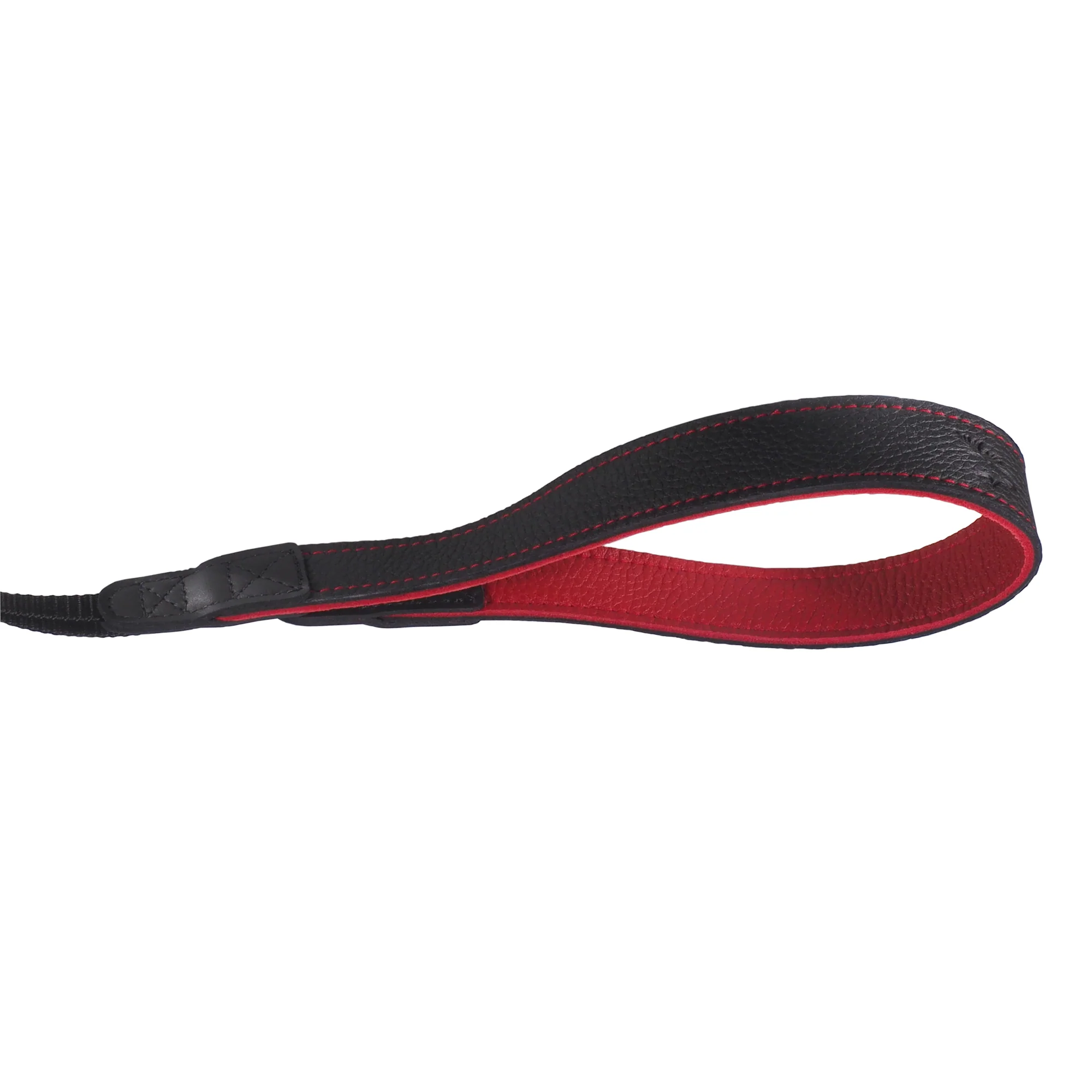 EDDYCAM Elk Leather Neck Strap, 35mm Wide, Black/Red with Red Stitching - Image 10