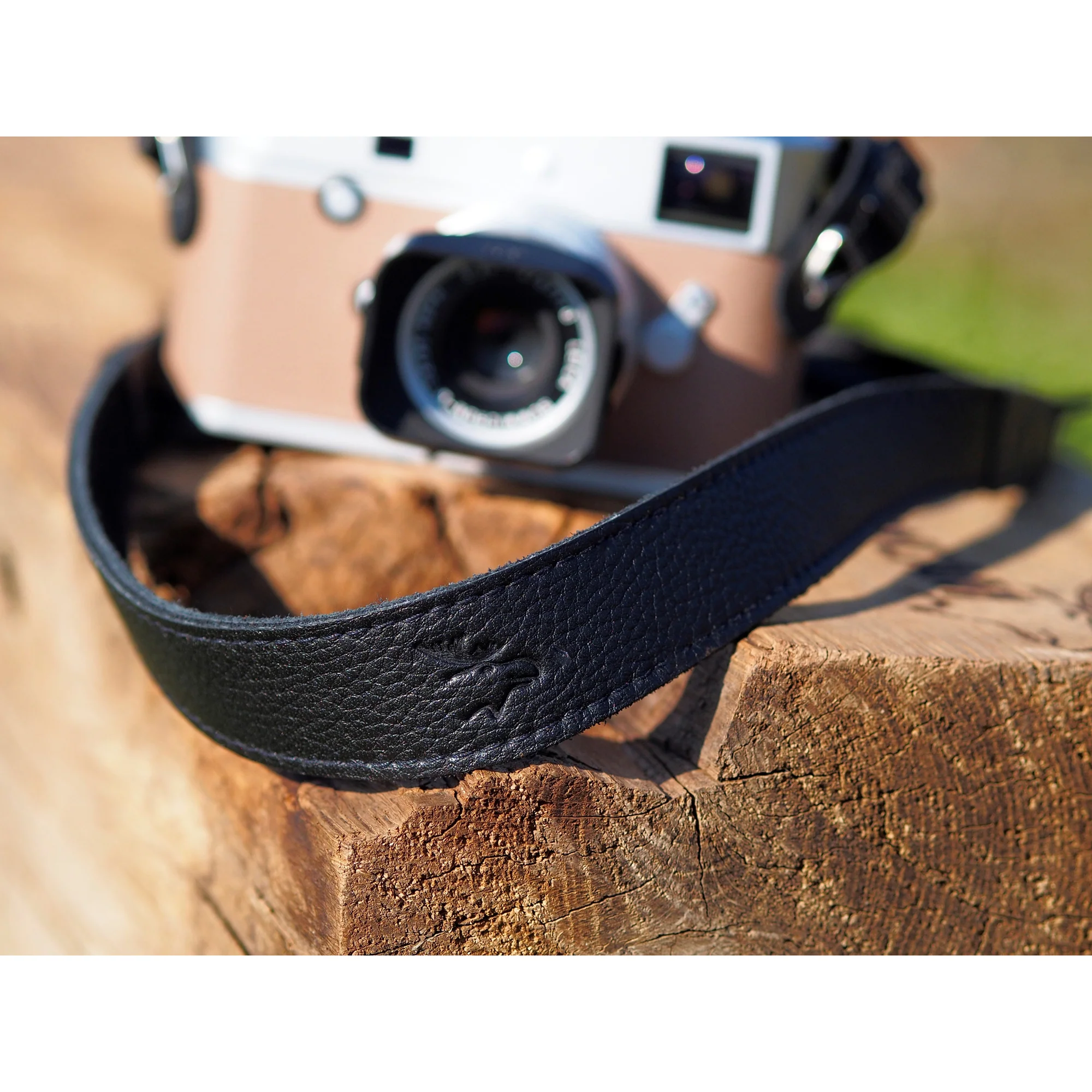 EDDYCAM 200cm Extra Long Elk Leather Neck Strap, 35mm Wide, Black/Black with Black Stitching - Image 11