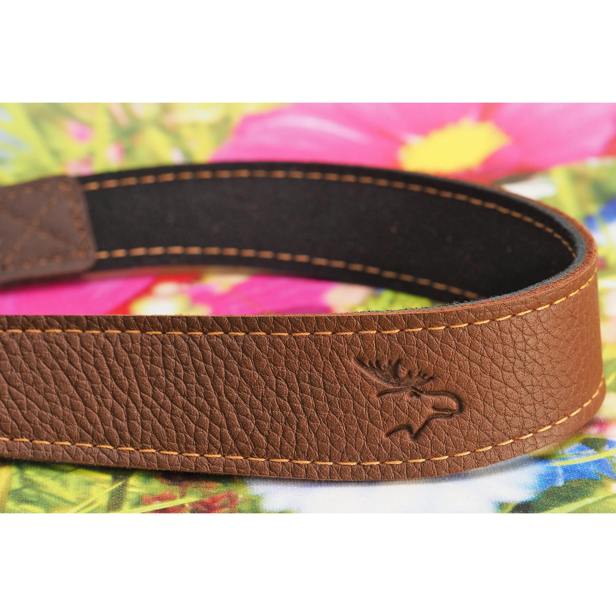 EDDYCAM Elk Leather Vintage Neck Strap, 35mm Wide, Cognac/Mongolian Yak with Natural Stitching - Image 9