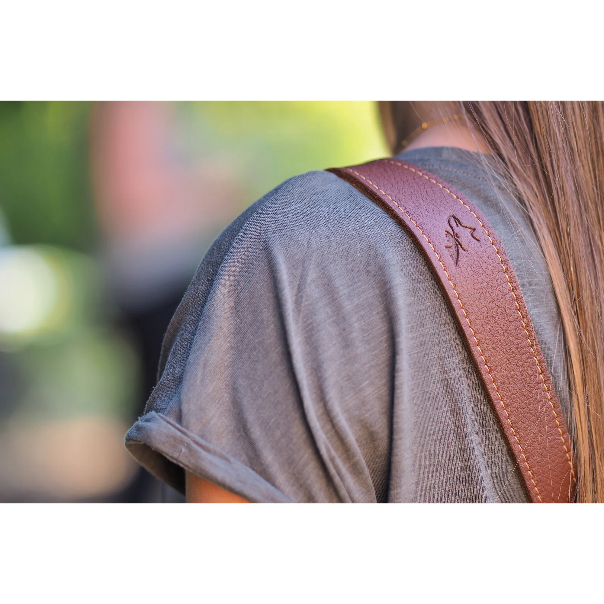 EDDYCAM Elk Leather Vintage Neck Strap, 35mm Wide, Cognac/Natural with Natural Stitching - Image 13