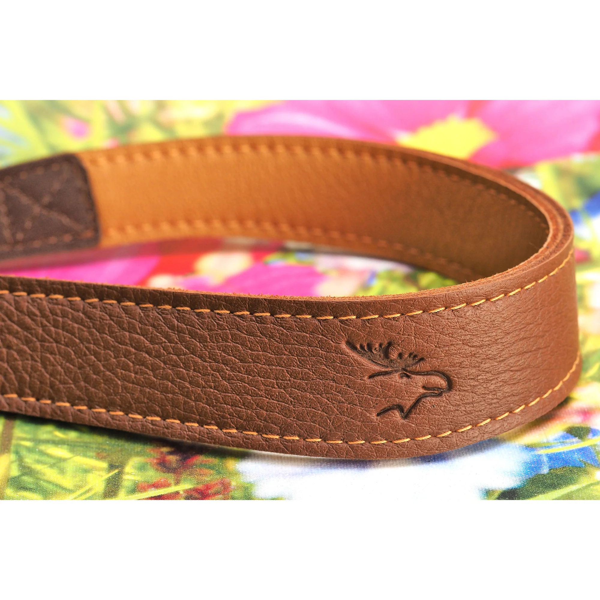 EDDYCAM Elk Leather Vintage Neck Strap, 35mm Wide, Cognac/Natural with Natural Stitching - Image 9