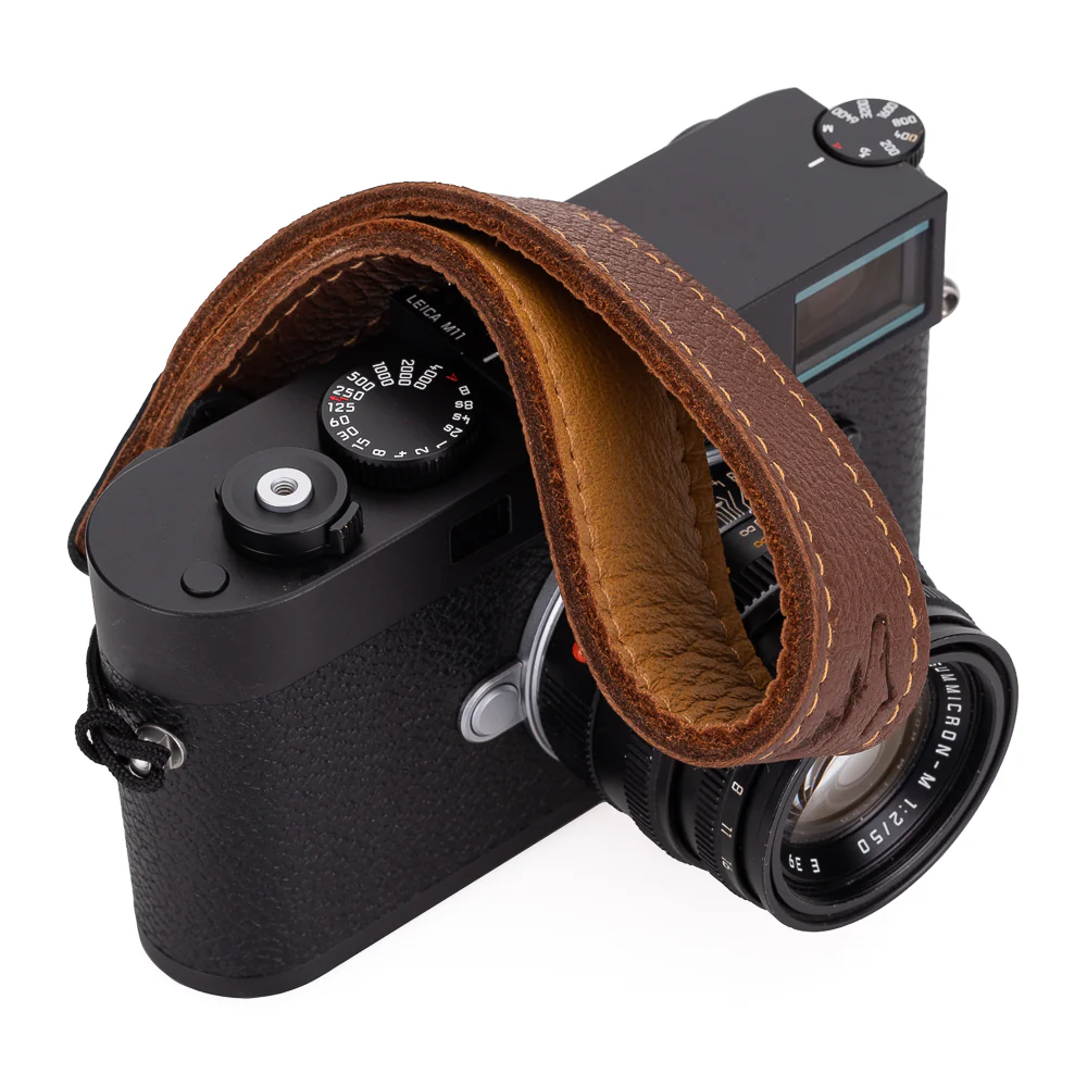 EDDYCAM Elk Leather Wrist Strap (Sling 1), Cognac/Natural with Natural Stitching - Image 5