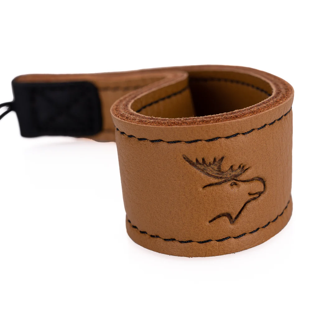 EDDYCAM Elk Leather Wrist Strap (Sling 1), Natural/Natural with Black Stitching - Image 3