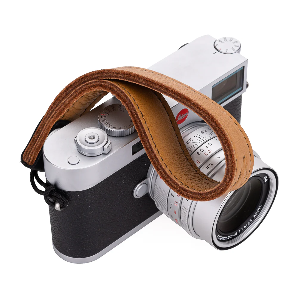 EDDYCAM Elk Leather Wrist Strap (Sling 1), Natural/Natural with Black Stitching - Image 4