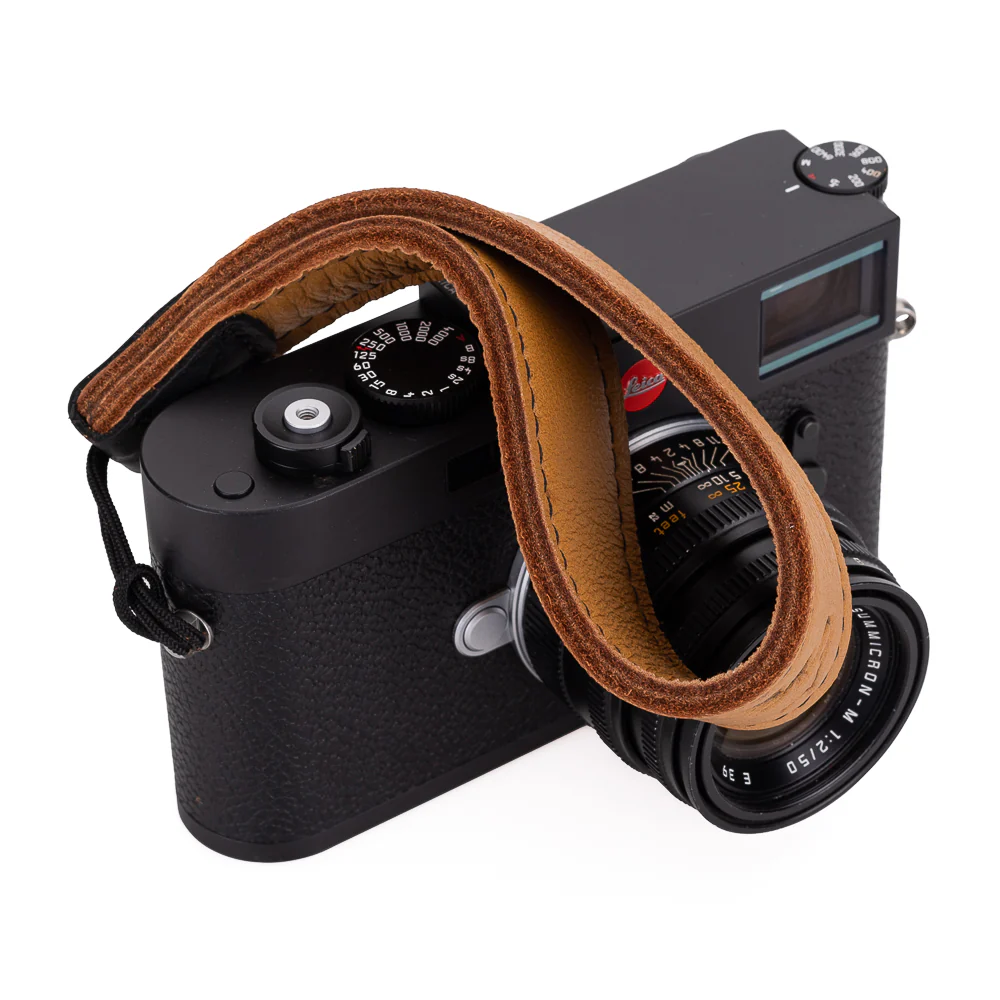 EDDYCAM Elk Leather Wrist Strap (Sling 1), Natural/Natural with Black Stitching - Image 5