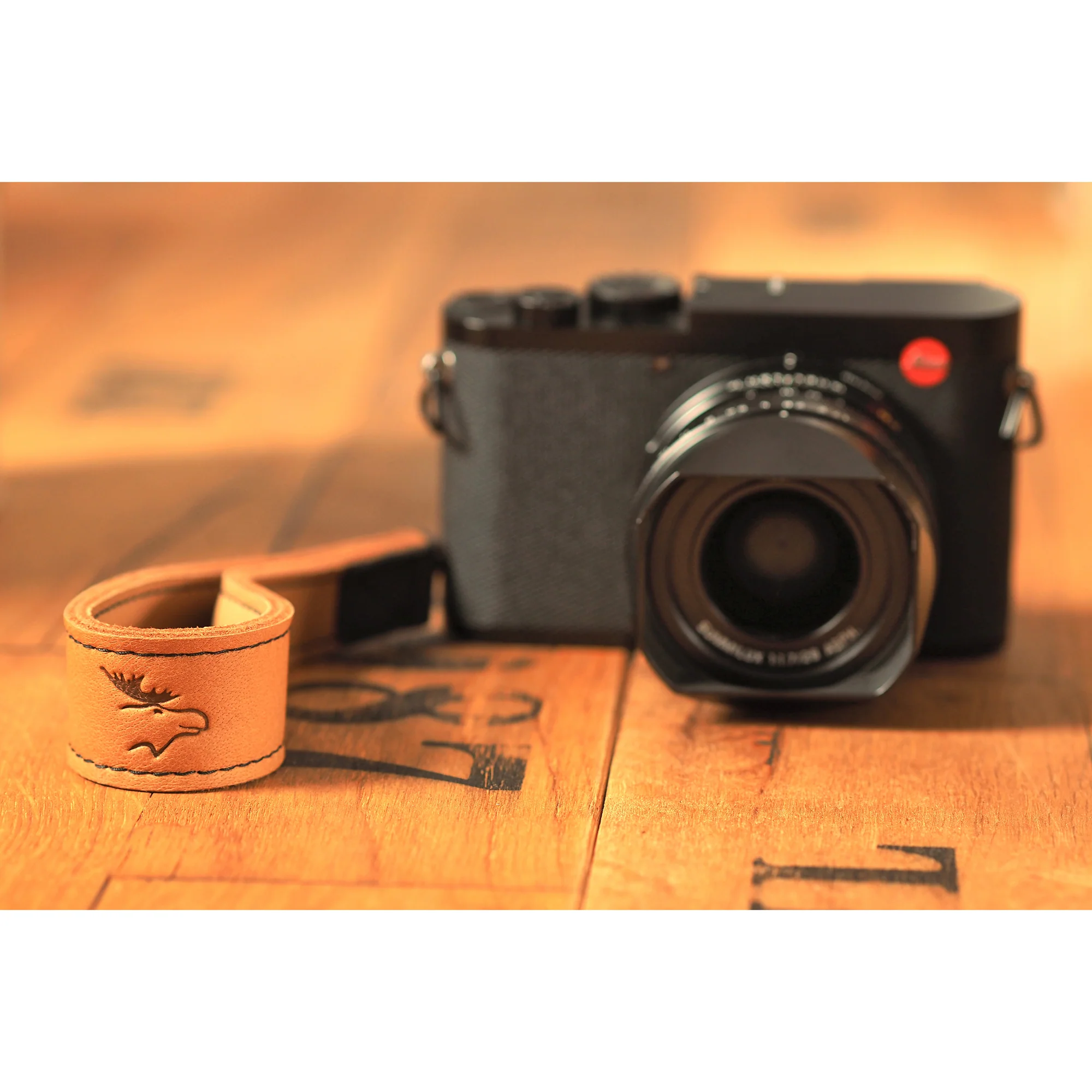 EDDYCAM Elk Leather Wrist Strap (Sling 1), Natural/Natural with Black Stitching - Image 6