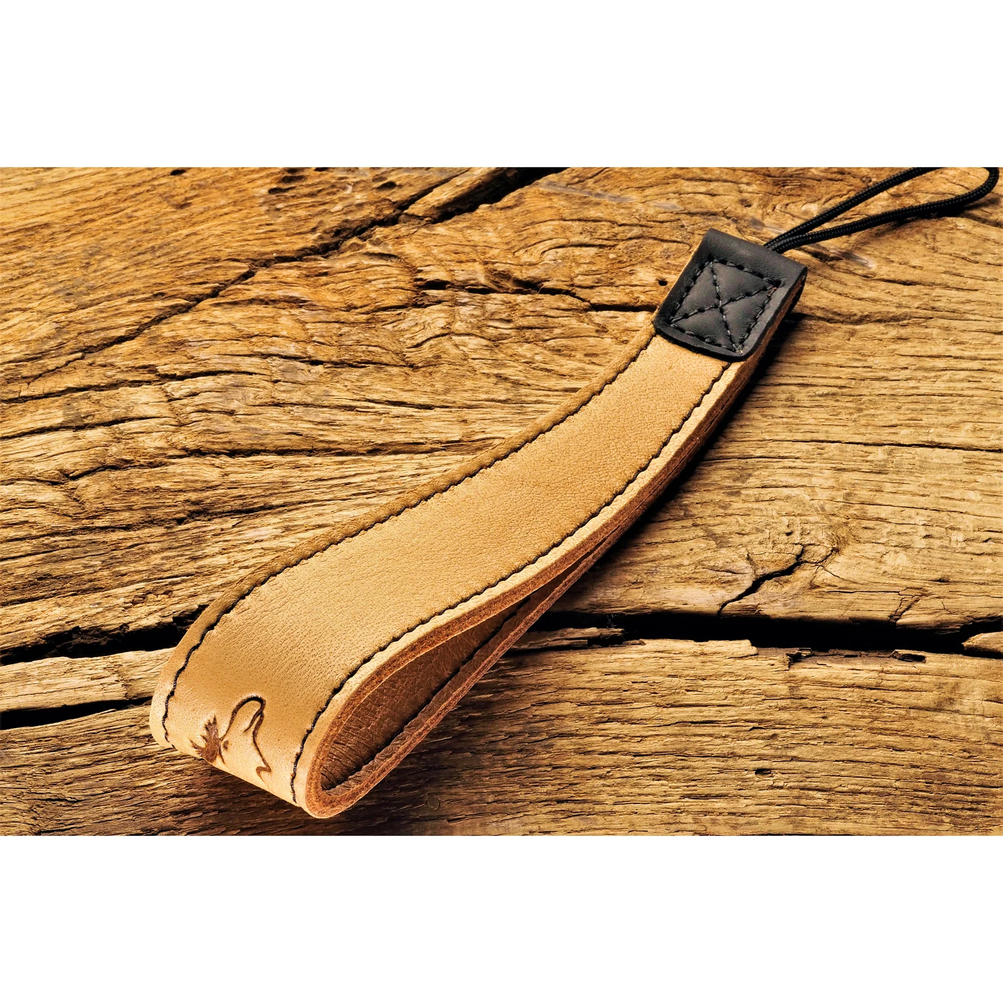 EDDYCAM Elk Leather Wrist Strap (Sling 1), Natural/Natural with Black Stitching - Image 7