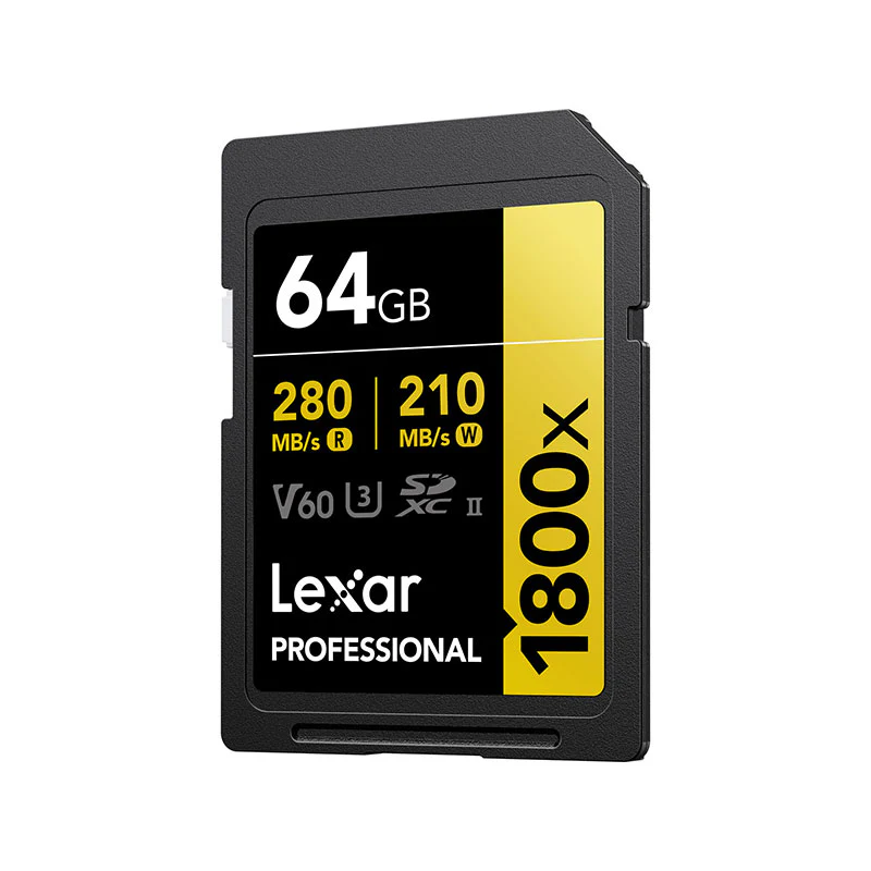 Lexar Professional 1800x 64GB SDXC UHS-II, U3, Gold Series - Image 3