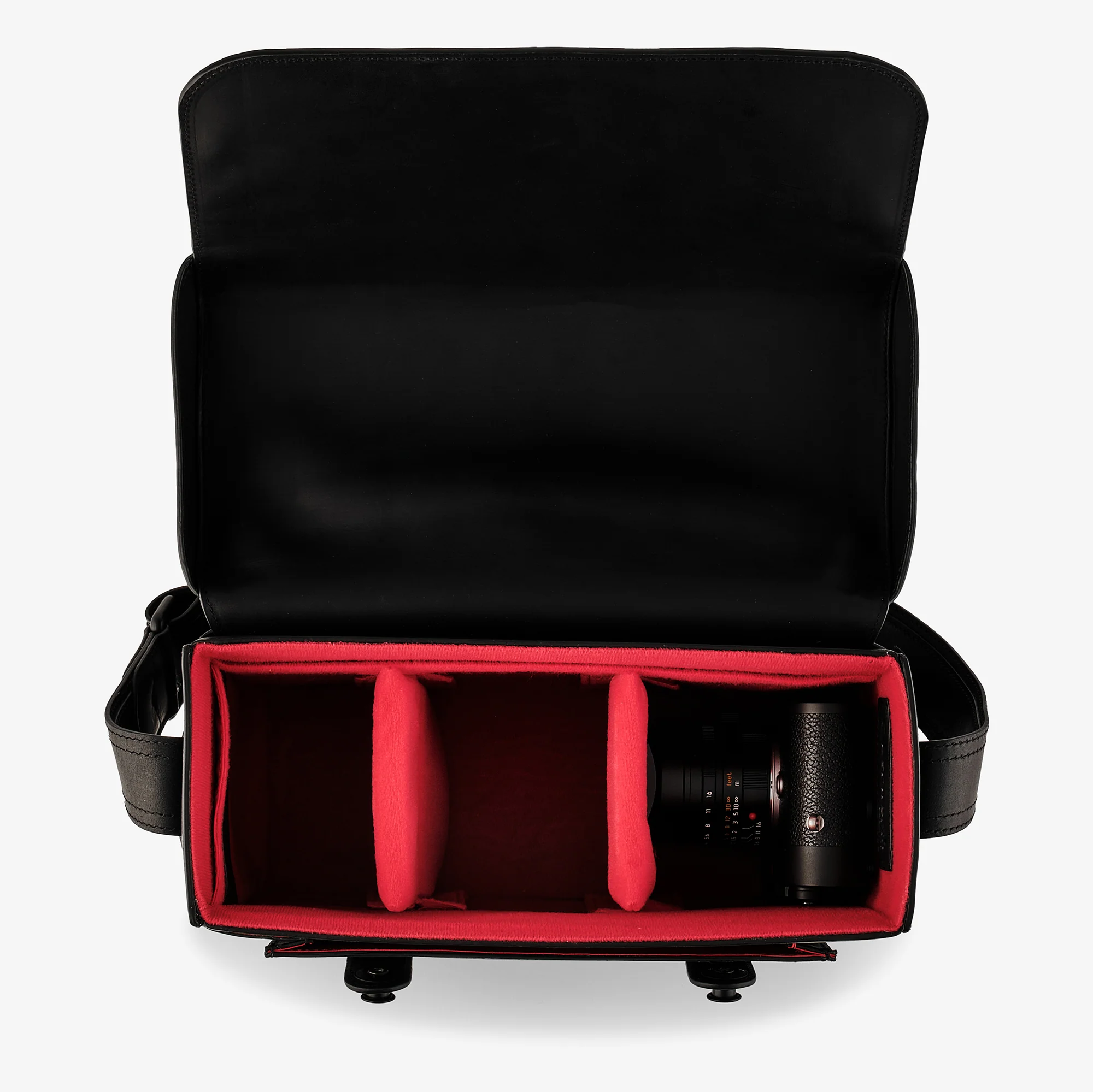 Oberwerth Signature Line Camera Bag (Large), Black with Red Lining - Image 10