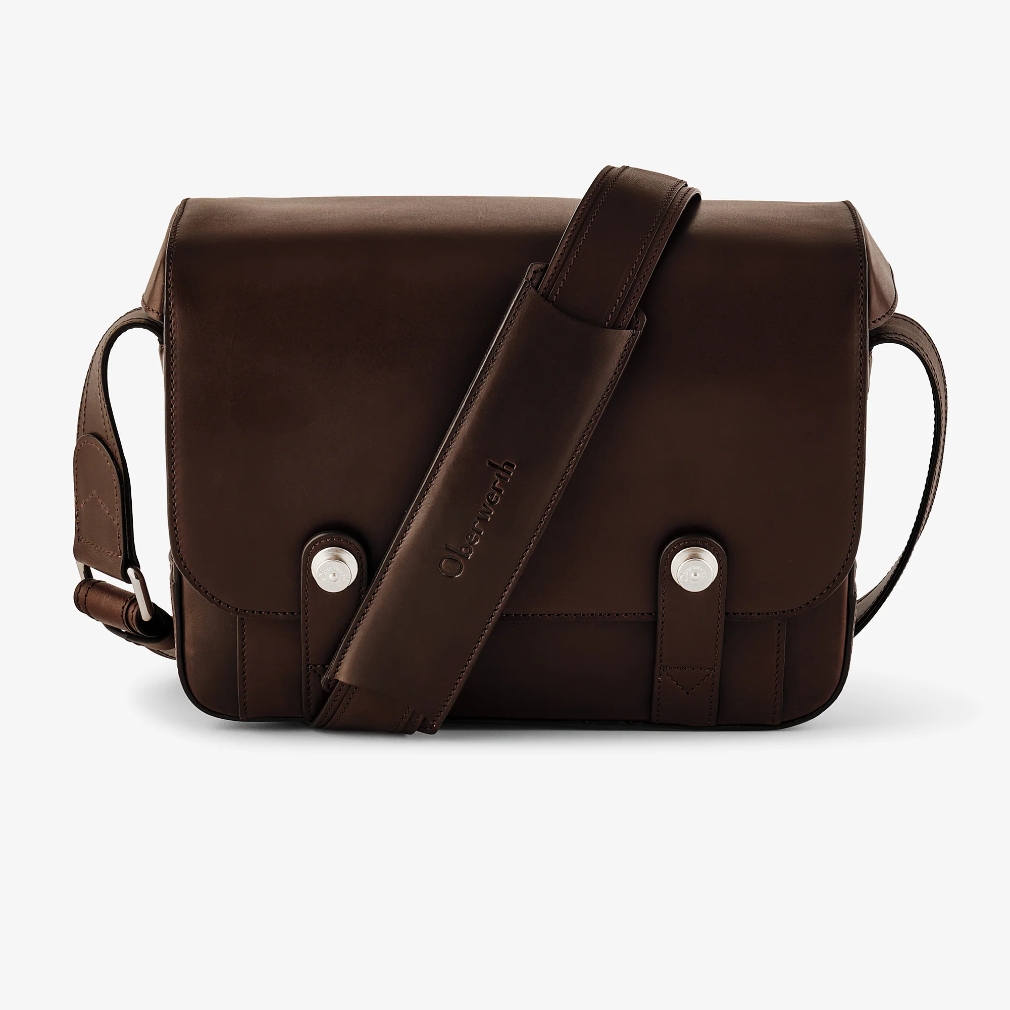 Oberwerth Signature Line Camera Bag (Large), Dark Brown with Red Lining - Image 3