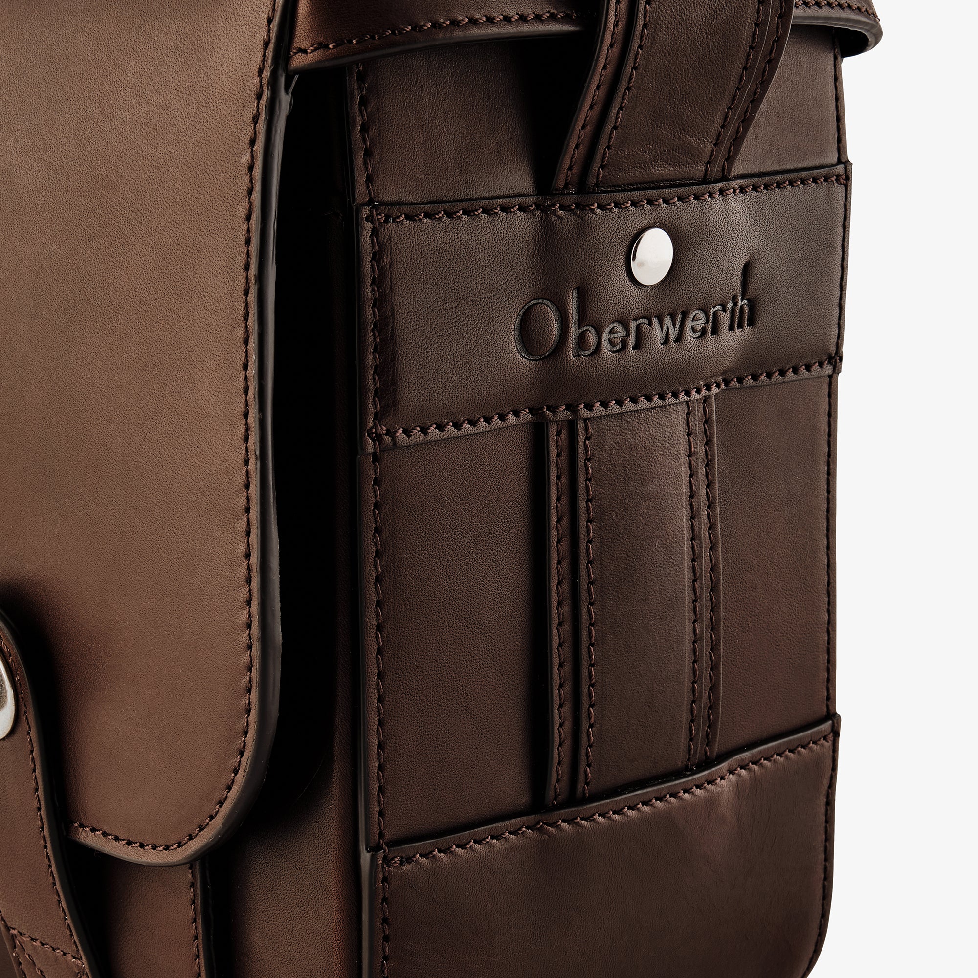 Oberwerth Signature Line Camera Bag (Large), Dark Brown with Red Lining - Image 6