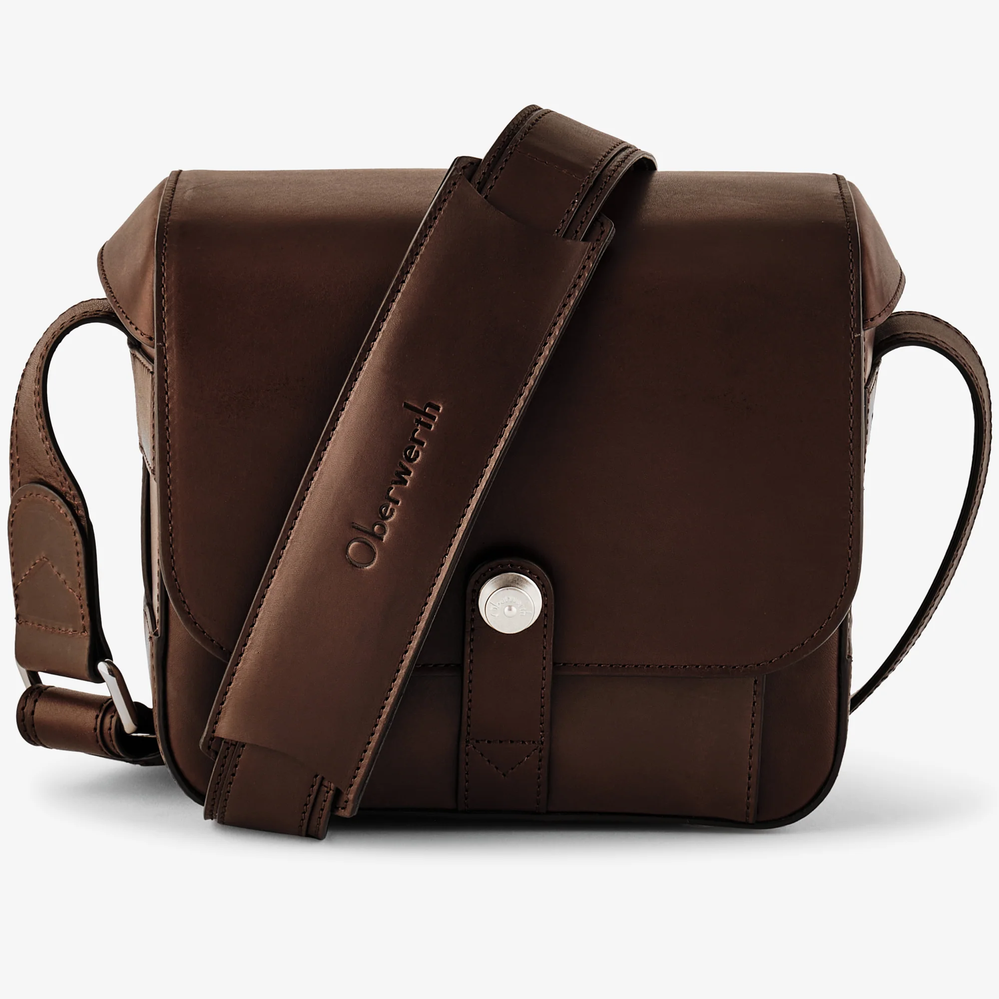 Oberwerth Signature Line Camera Bag (Medium), Dark Brown with Red Lining - Image 3