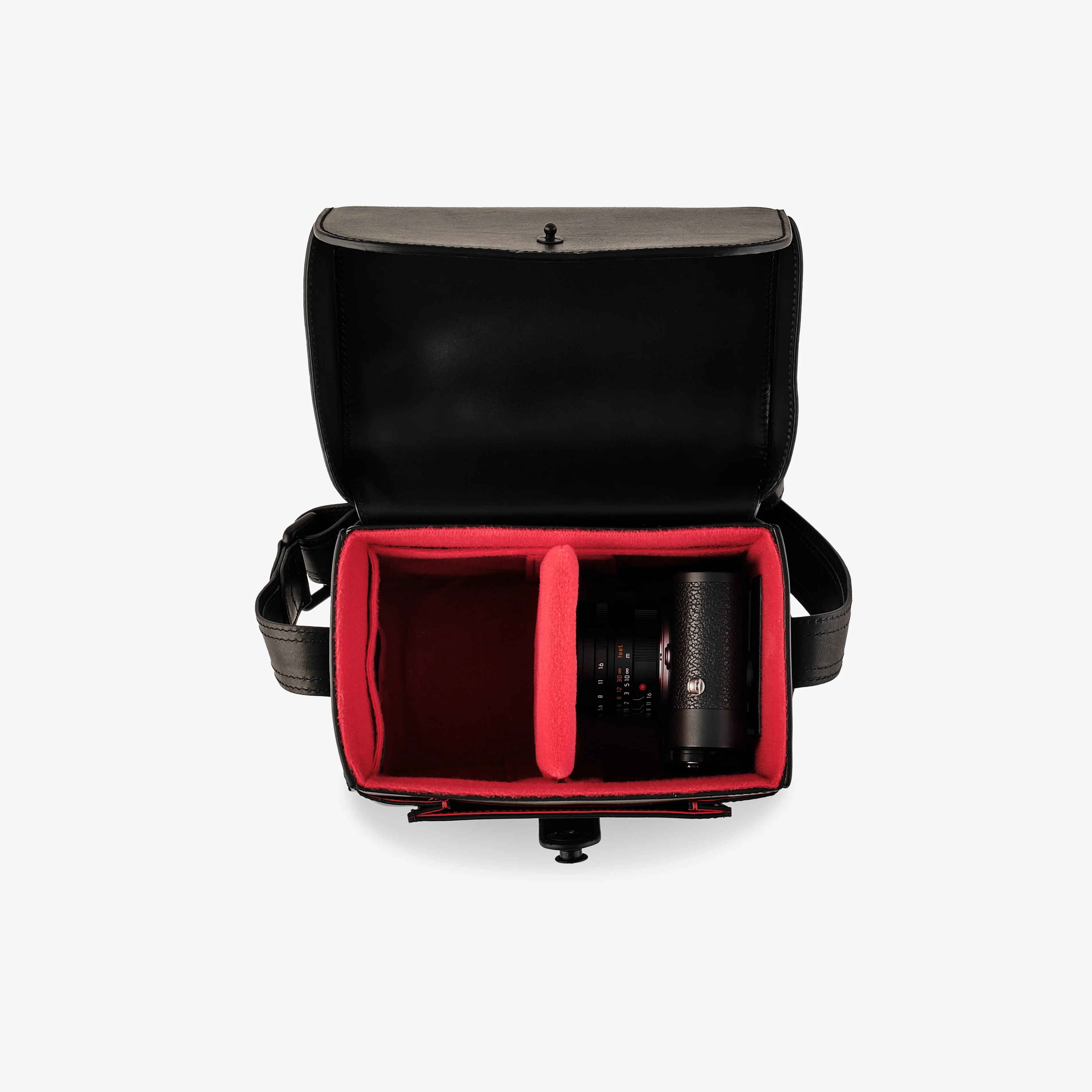 Oberwerth Signature Line Camera Bag (Small), Black with Red Lining - Image 10