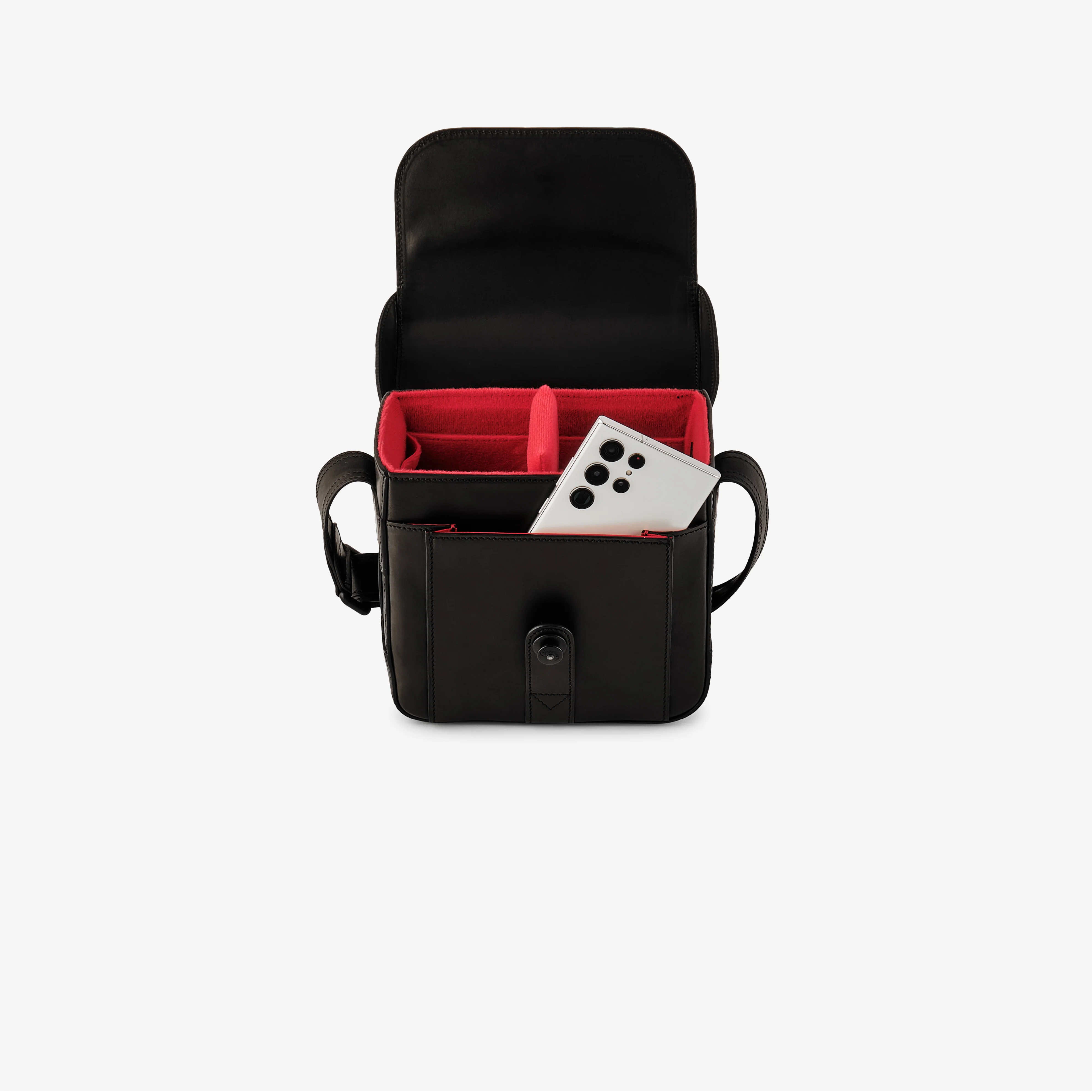 Oberwerth Signature Line Camera Bag (Small), Black with Red Lining - Image 11