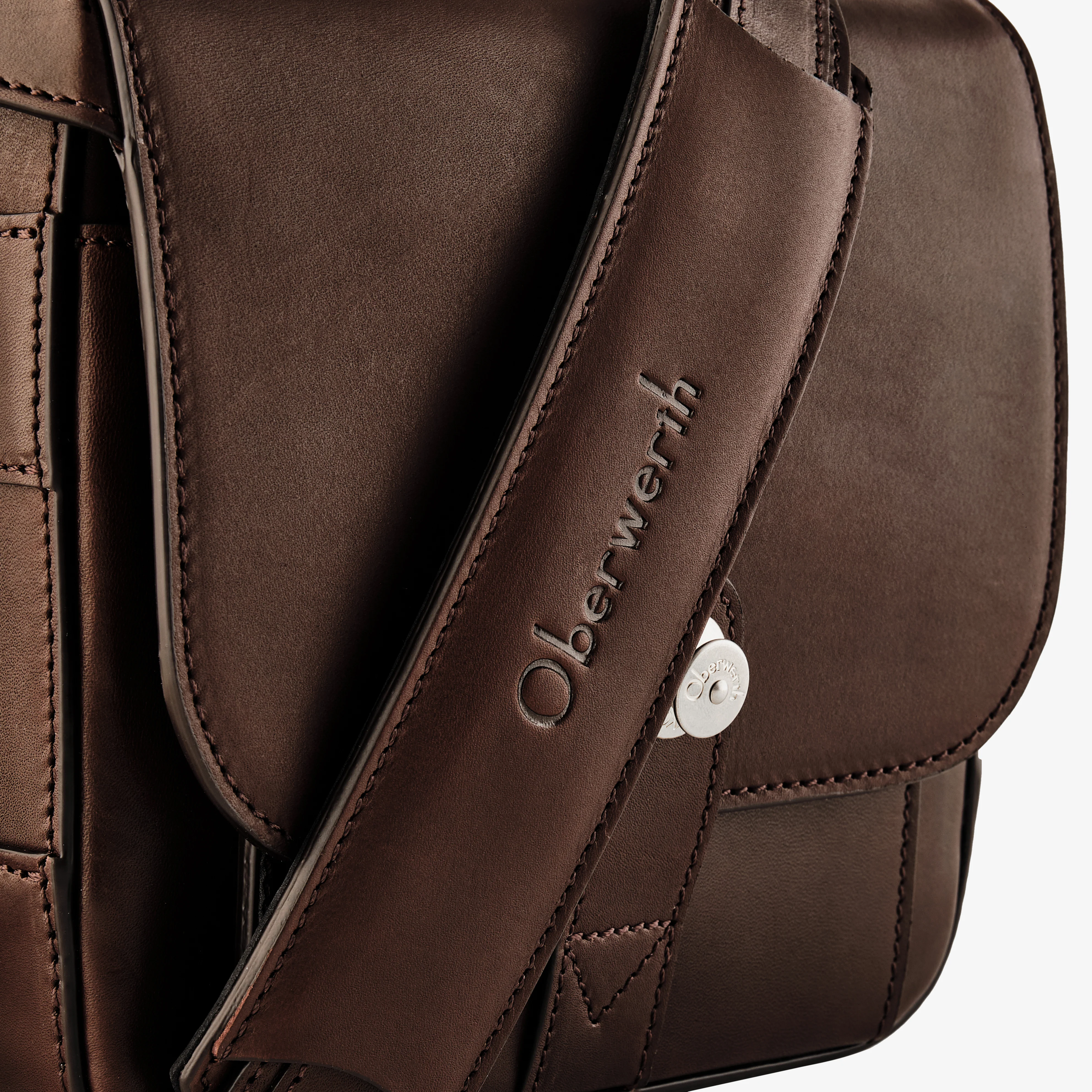 Oberwerth Signature Line Camera Bag (Small), Dark Brown with Red Lining - Image 10