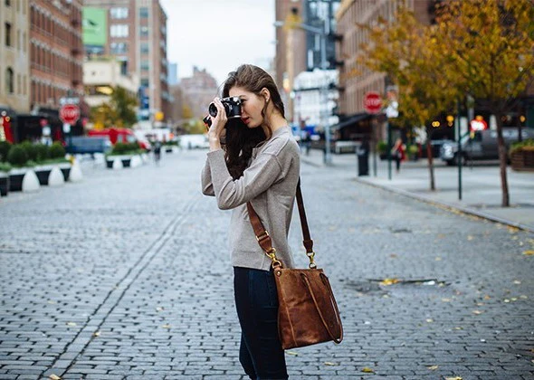 ONA Capri - Leather Camera Tote Bag - Antique Cognac - Image 6