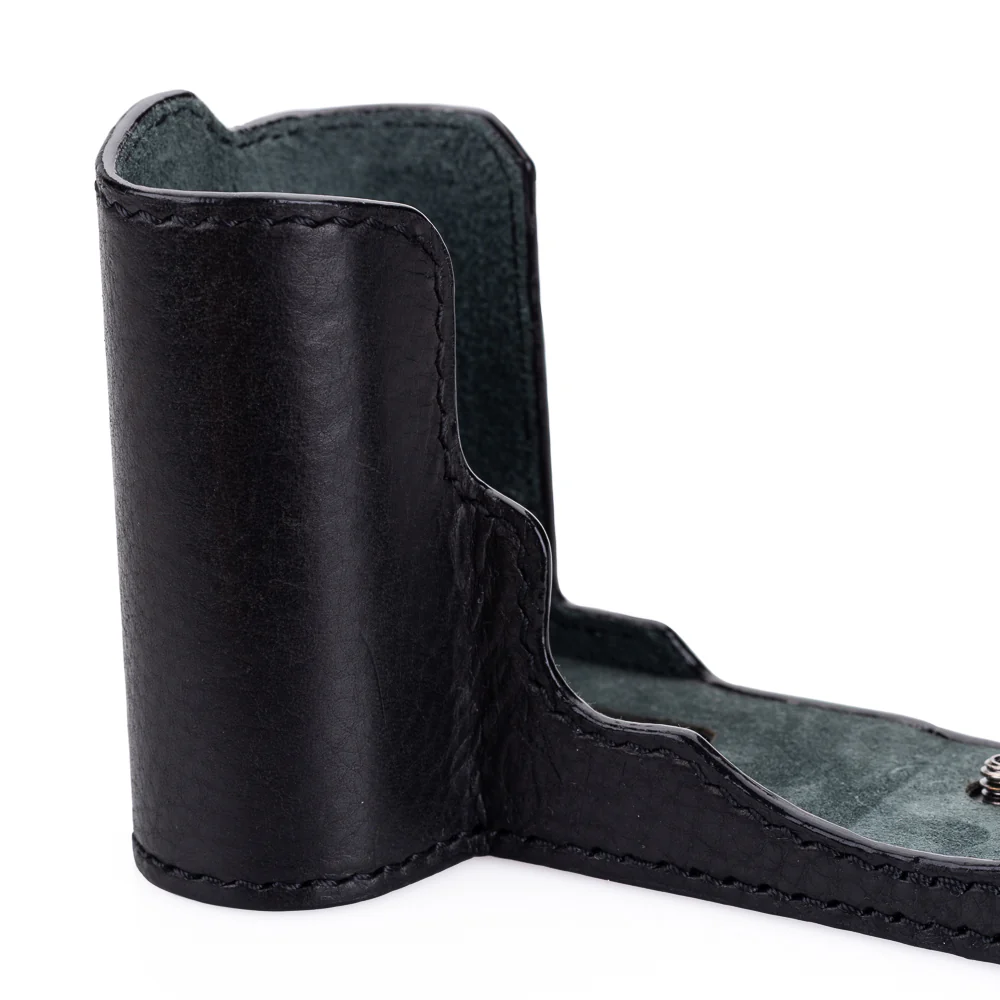 Used Arte di Mano Half Case for Leica SL3 with Battery Access Door, Covered Style - Black with Black Stitching - Image 5