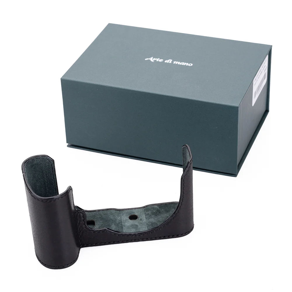 Used Arte di Mano Half Case for Leica SL3 with Battery Access Door, Covered Style - Black with Black Stitching - Image 7