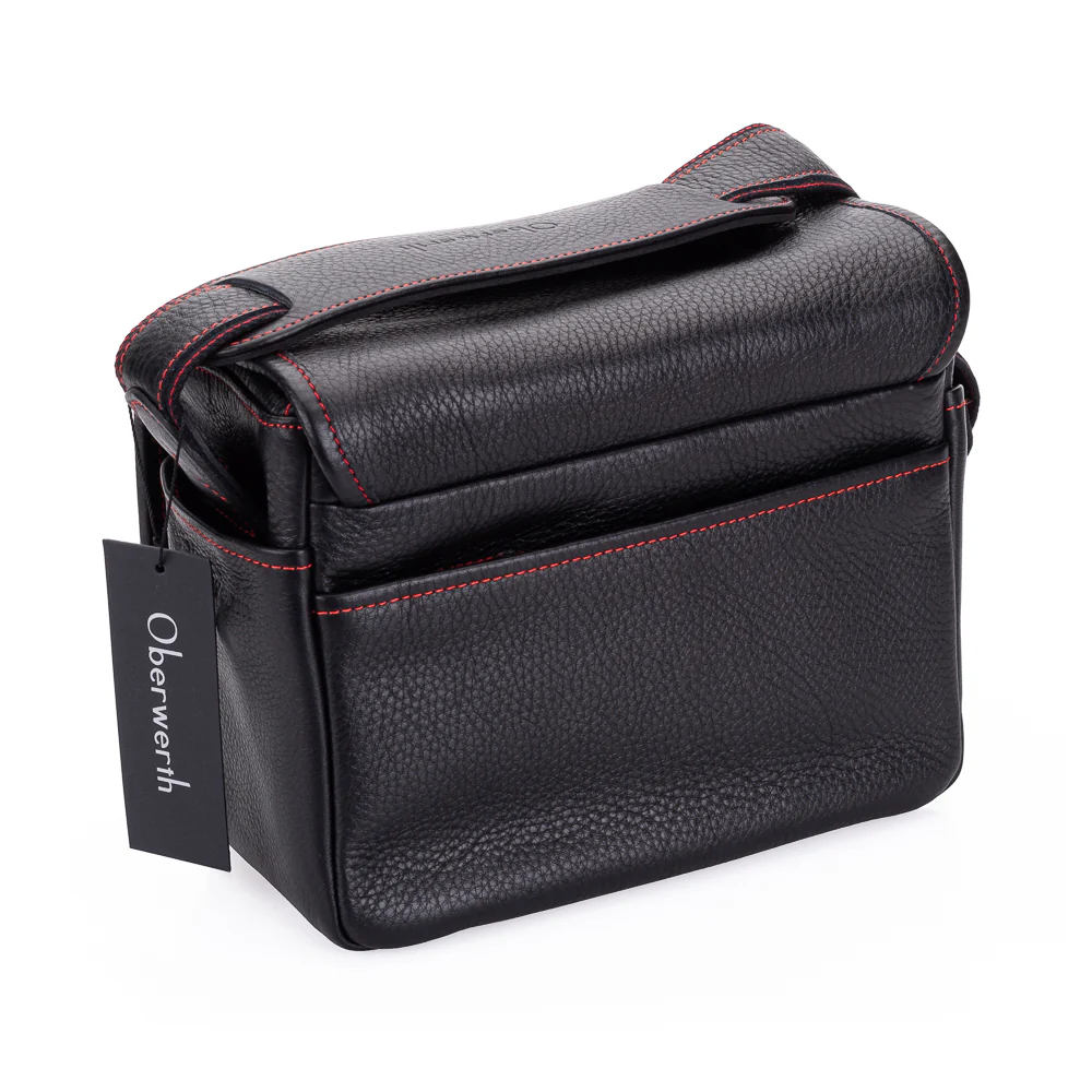 Used Oberwerth M11 Leather Camera Bag, Black with Red Stitching - Image 3