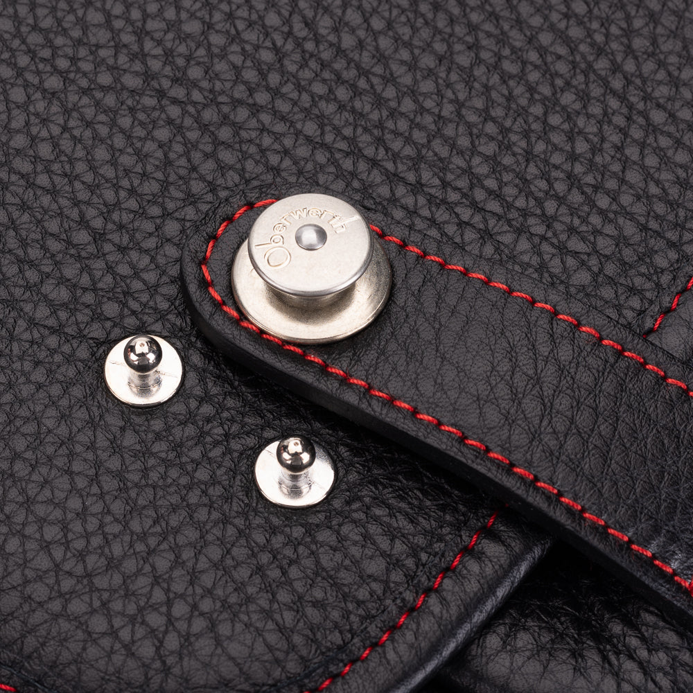 Used Oberwerth M11 Leather Camera Bag, Black with Red Stitching - Image 4